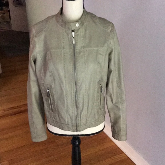 Jou Jou Jackets & Blazers - Faux Leather Stone Faux Leather Jacket L
